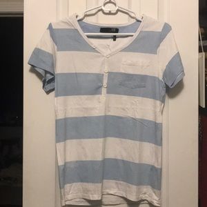 Cotton on light blue strip tee